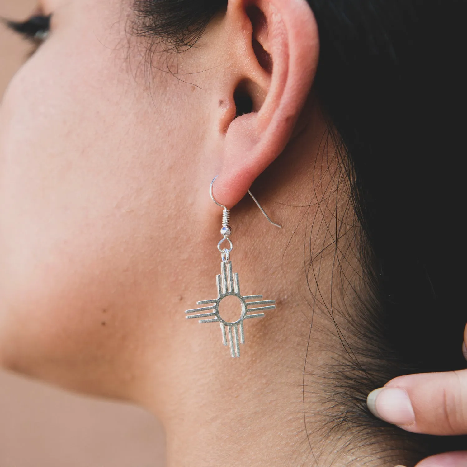 Enchantment: Silver Zia Dangle Earrings