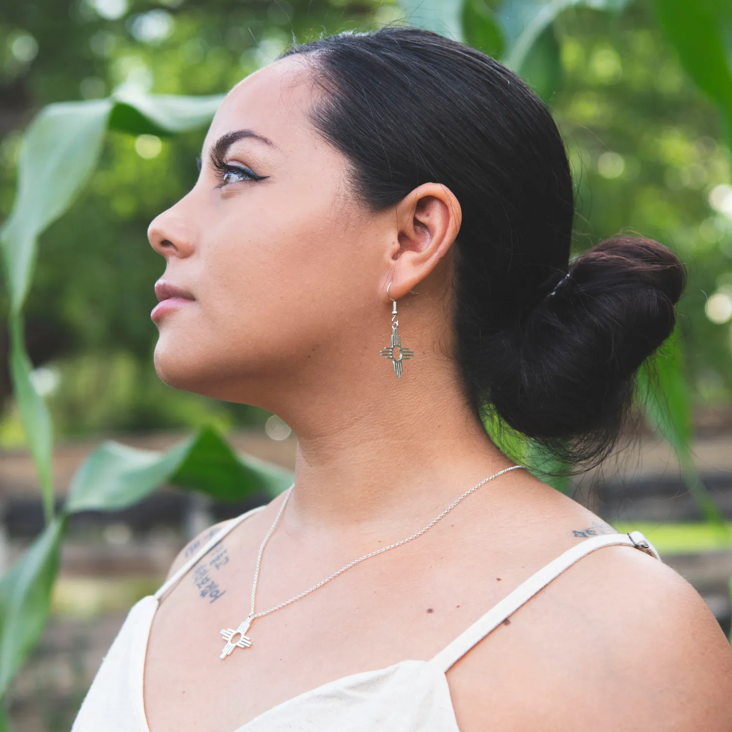 Enchantment: Silver Zia Dangle Earrings