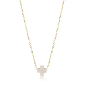 ENewton 16" Necklace Gold - Signature Cross Off White