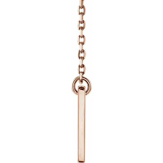 Engravable Pierced Cross Bar 16-18" Necklace 86531