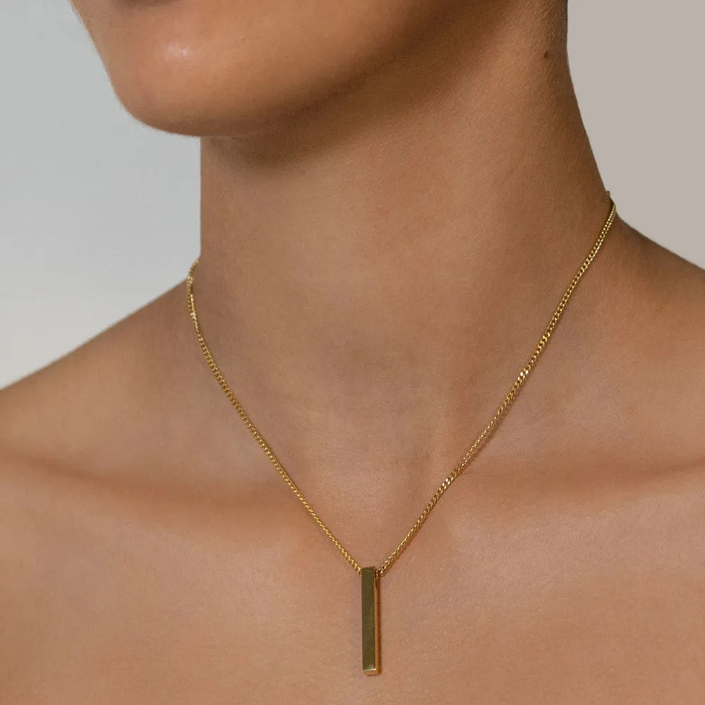Engraved bar necklace