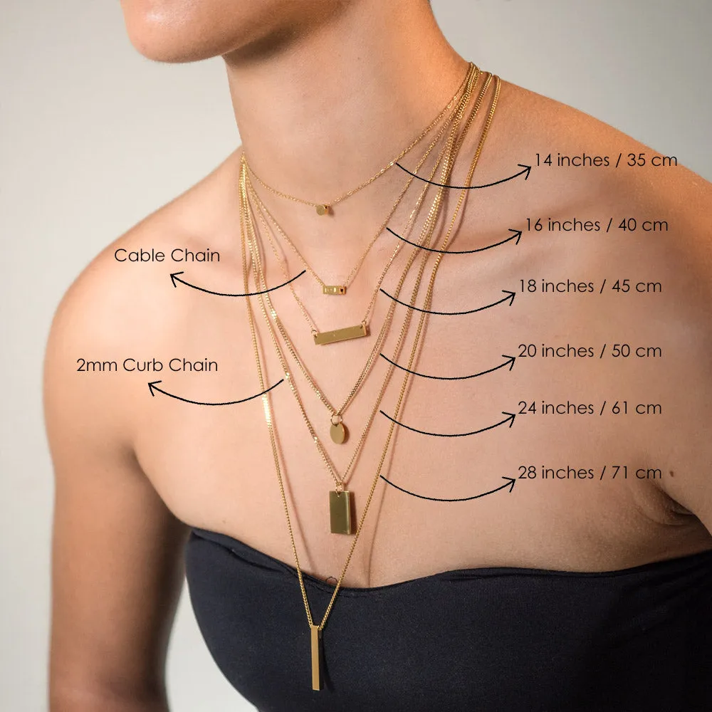 Engraved bar necklace