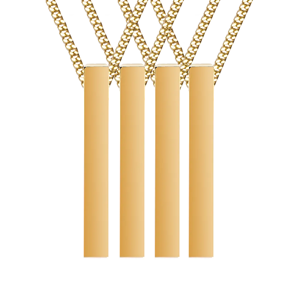 Engraved bar necklace