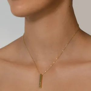 Engraved bar necklace