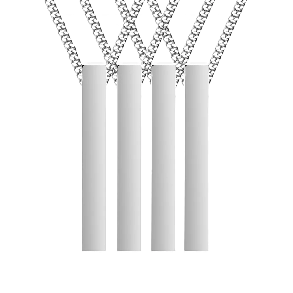 Engraved bar necklace