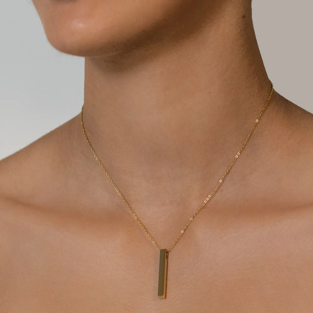 Engraved bar necklace