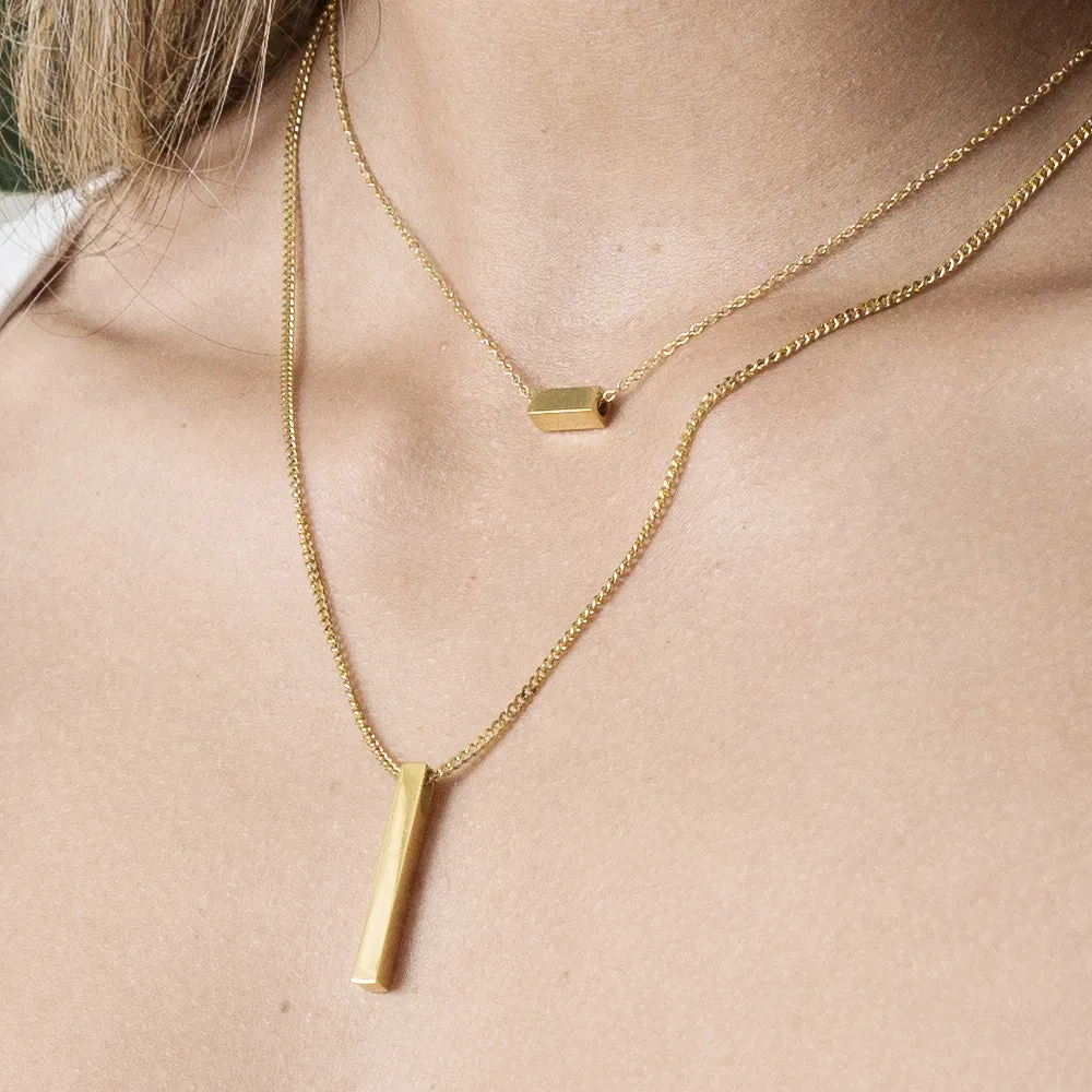 Engraved bar necklace