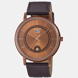 Enticer Men's Analog Leather Watch A2045 - MTP-B120RL-5AVDF