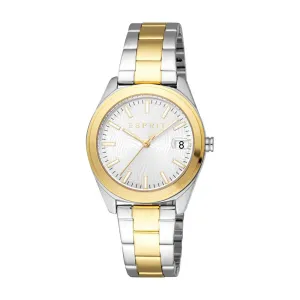 Esprit Coast Ladies Silver Dial Two-Tone Silver Gold Plated Watch