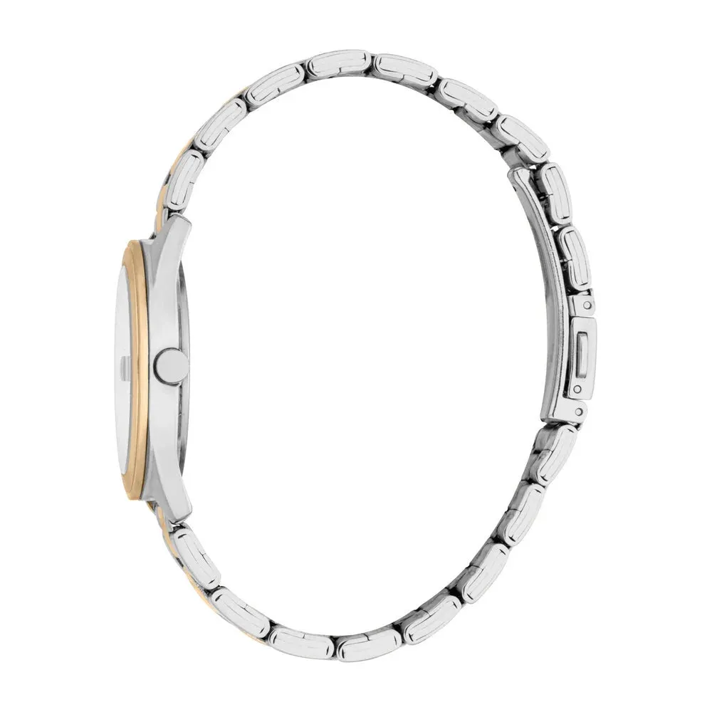Esprit Coast Ladies Silver Dial Two-Tone Silver Gold Plated Watch