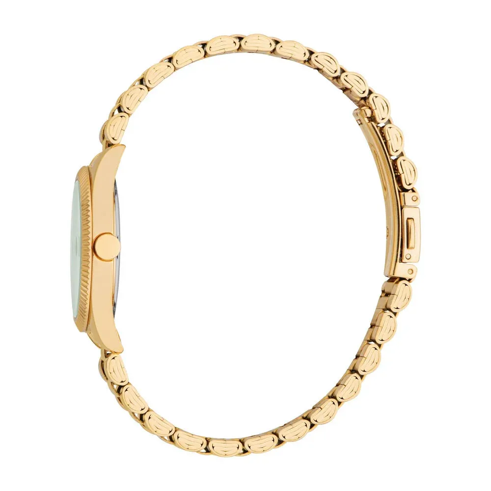Esprit Leilani Ladies Green Dial Stainless Steel Gold Plated Watch