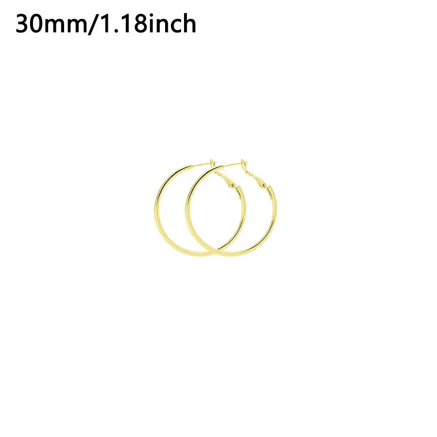 Exaggerated Face Thin Plating Big Hoop Earrings for Men