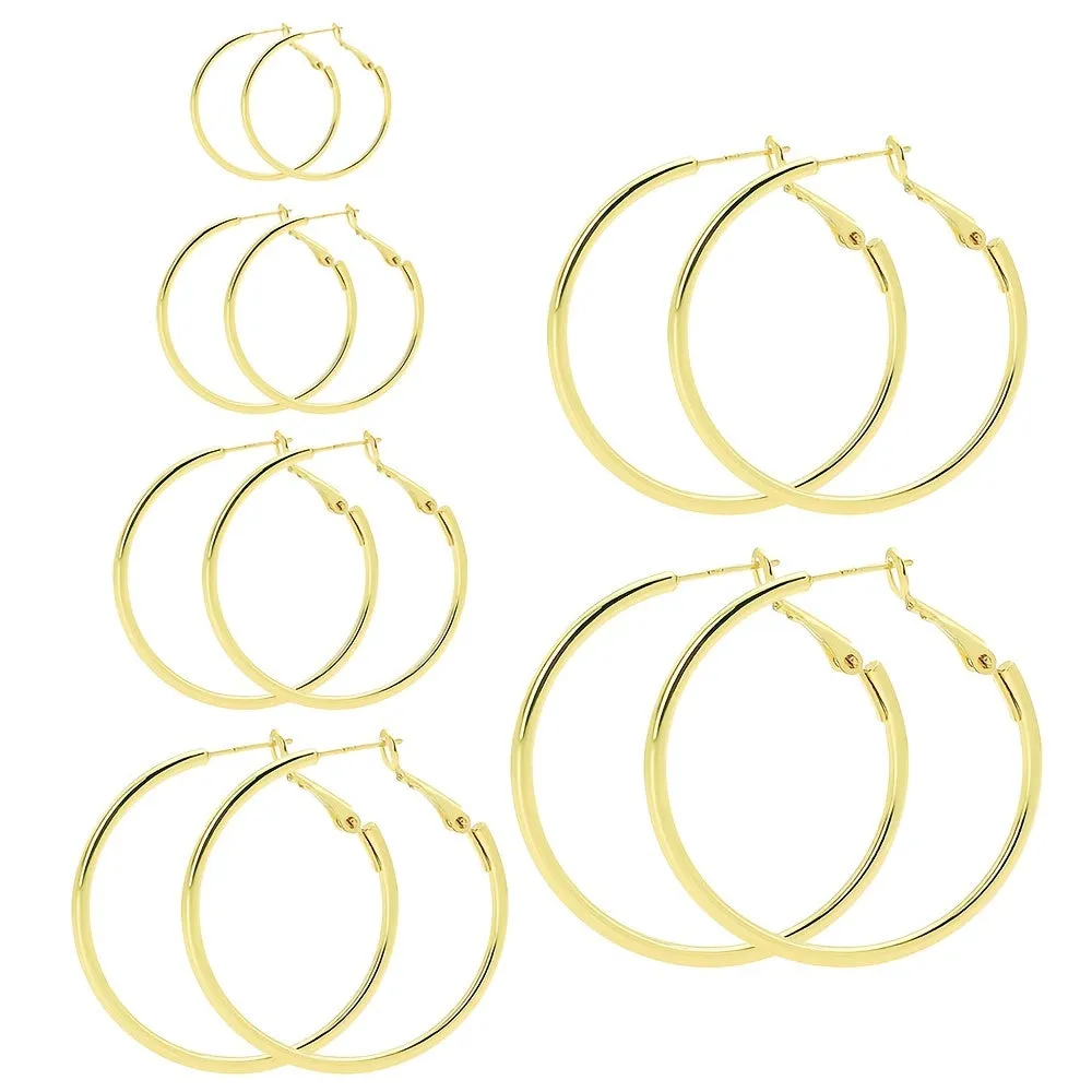 Exaggerated Face Thin Plating Big Hoop Earrings for Men