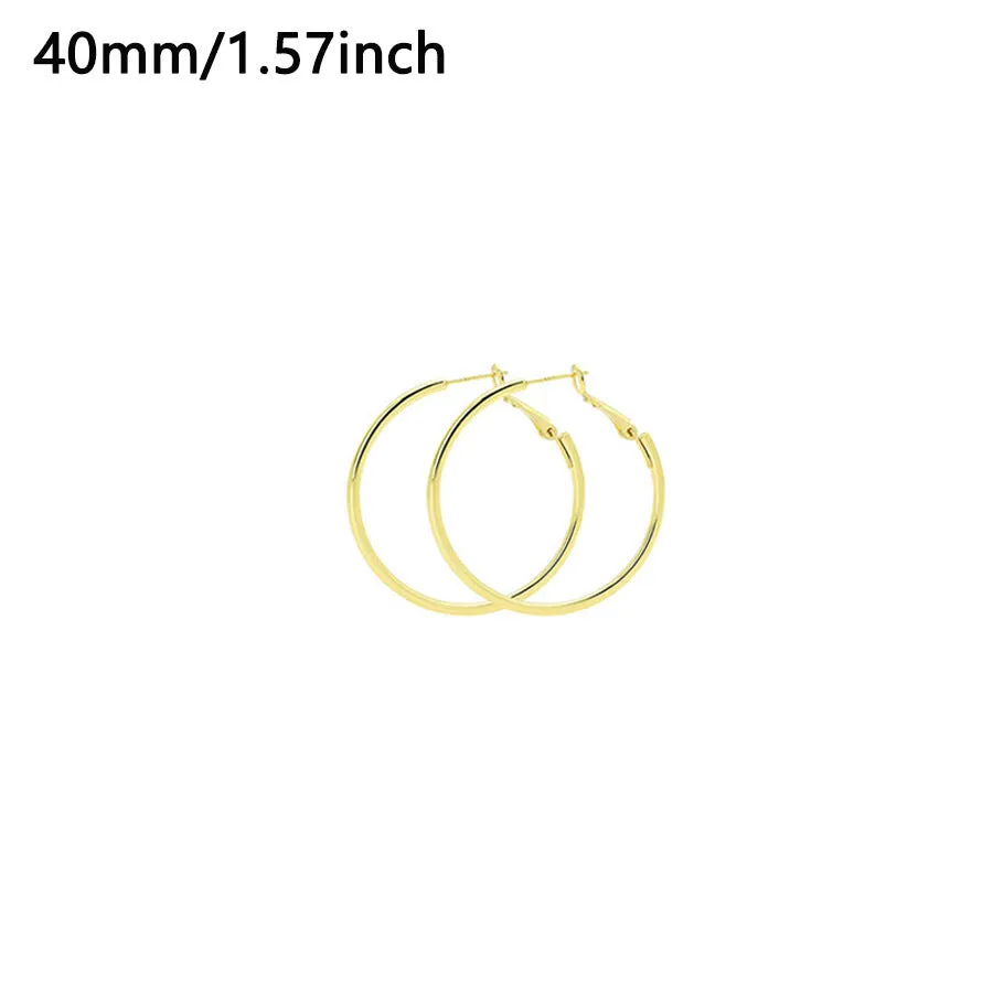 Exaggerated Face Thin Plating Big Hoop Earrings for Men