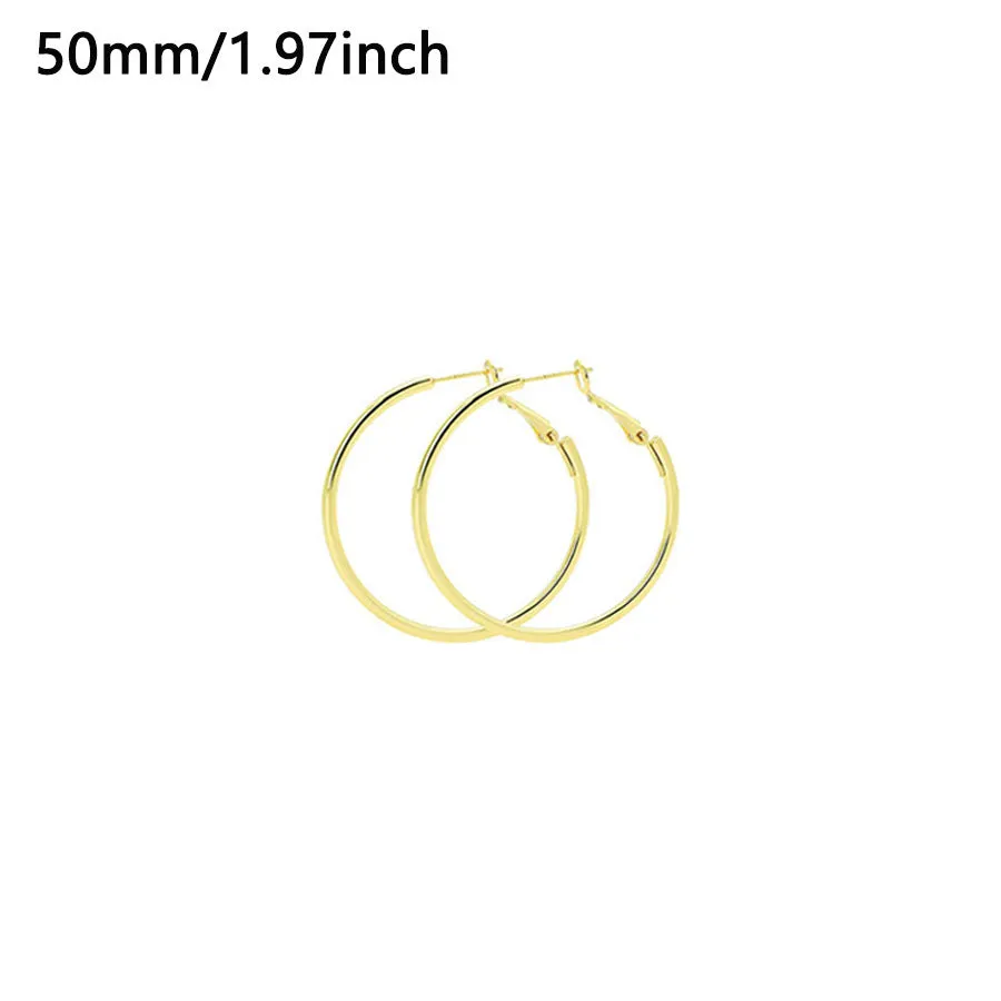 Exaggerated Face Thin Plating Big Hoop Earrings for Men