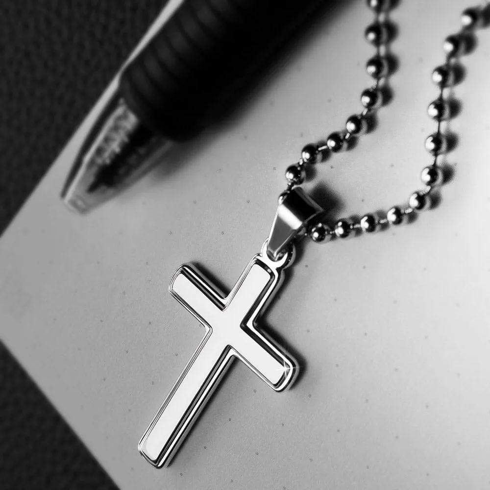 Father's Day - Never Forget That You Are Appreciated - Stainless Steel Cross Necklace Message Card Gift From Daughter, Girl, Son, Boy For Father, Dad, Daddy