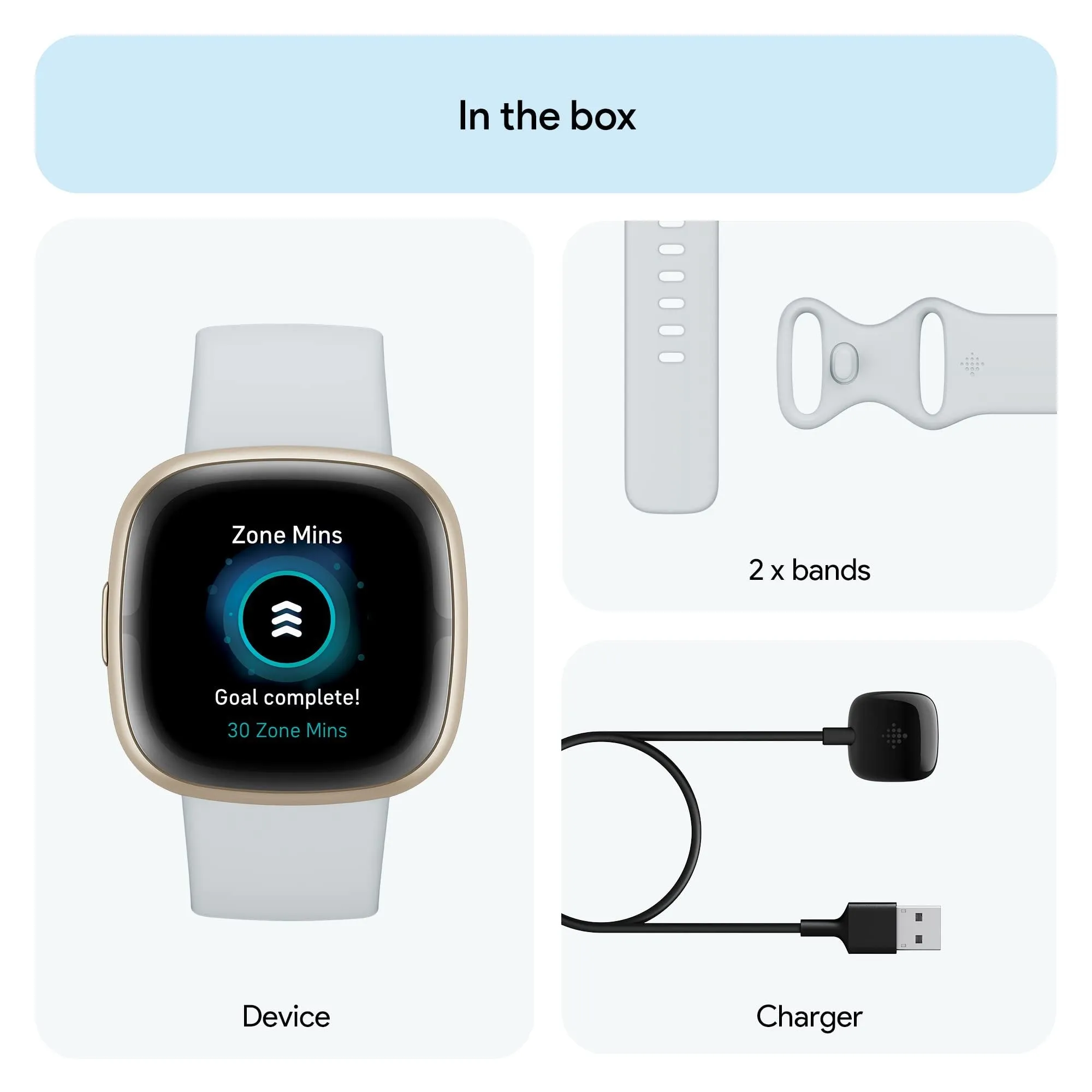 Fitbit Sense 2 Advanced Health & Fitness Smartwatch, Blue Mist / Soft Gold Aluminum