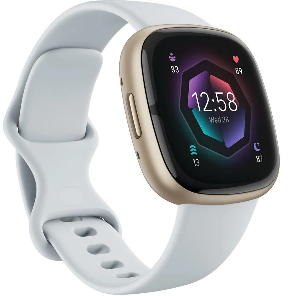 Fitbit Sense 2 Advanced Health & Fitness Smartwatch, Blue Mist w/ Fitness Bundle