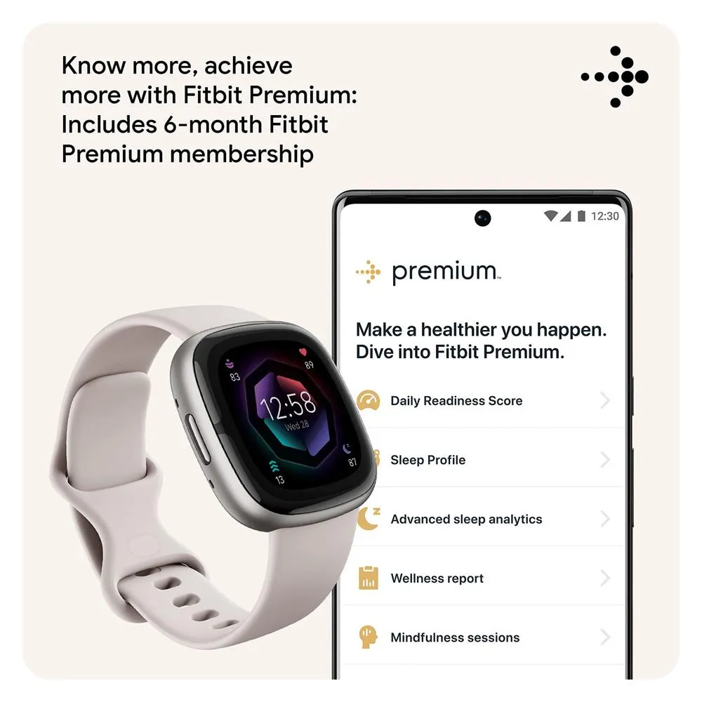 Fitbit Sense 2 Advanced Health & Fitness Smartwatch, Sleep Tools w/ 2YR Warranty Bundle