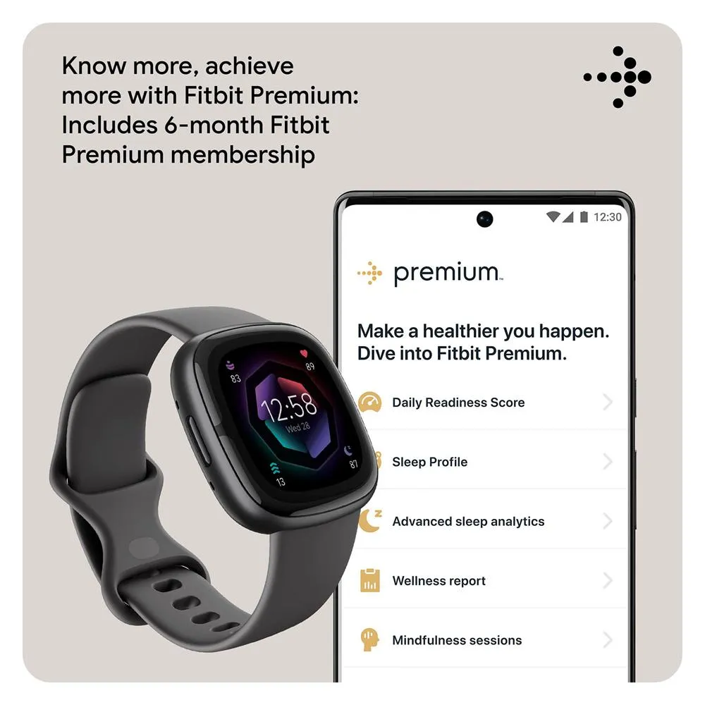 Fitbit Sense 2 Advanced Health & Fitness Smartwatch, Sleep Tools w/2 YR Warranty Bundle
