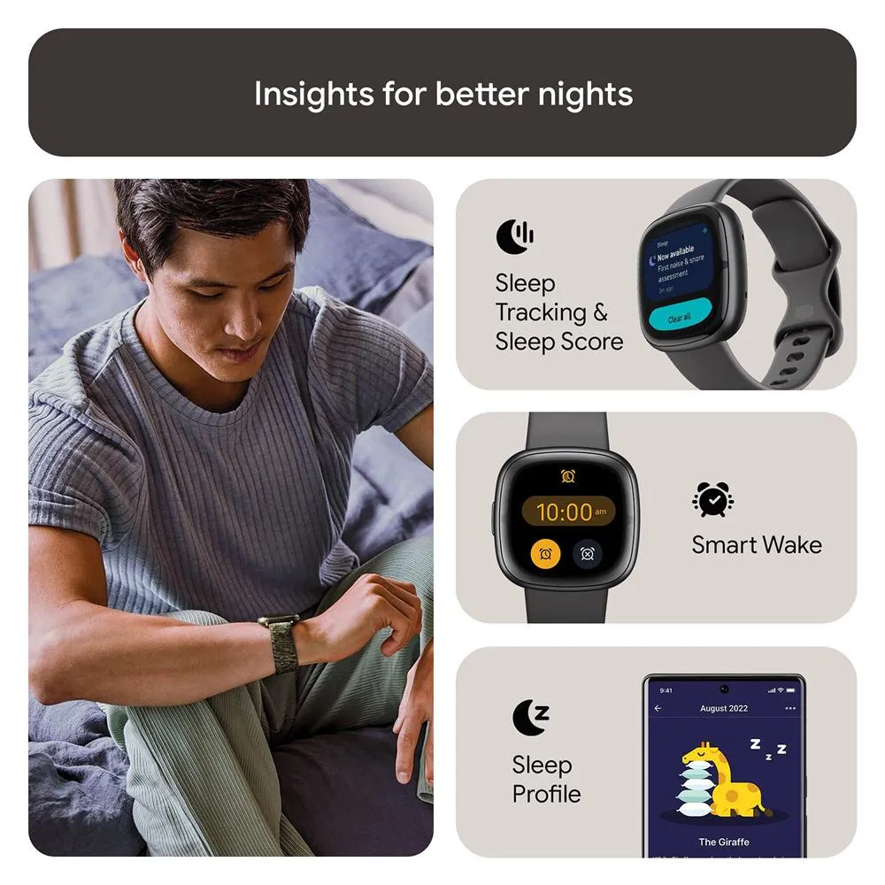 Fitbit Sense 2 Advanced Health & Fitness Smartwatch, Sleep Tools w/2 YR Warranty Bundle