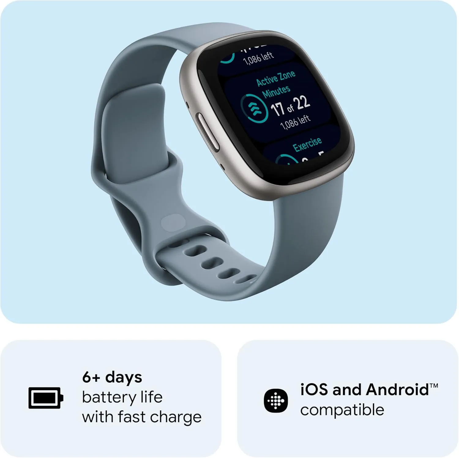 Fitbit Versa 4: Advanced Fitness Smartwatch with Built-in GPS   24/7 Heart Rate, Daily Readiness Score, 40  Exercise Modes, Sleep & Stress Tracking | 1-Year Warranty, 14-Day Hassle-Free Returns