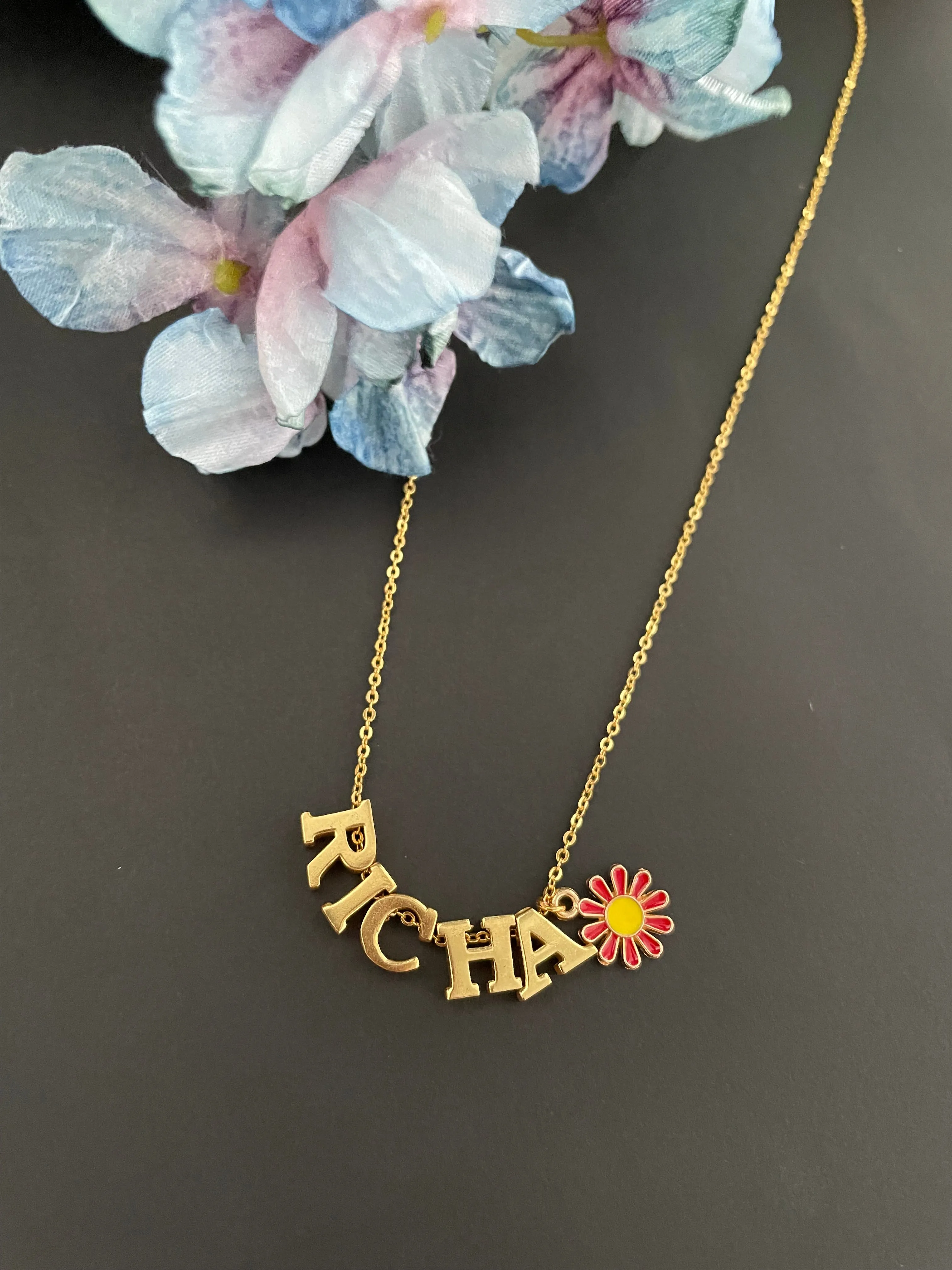 Flower Name Necklace