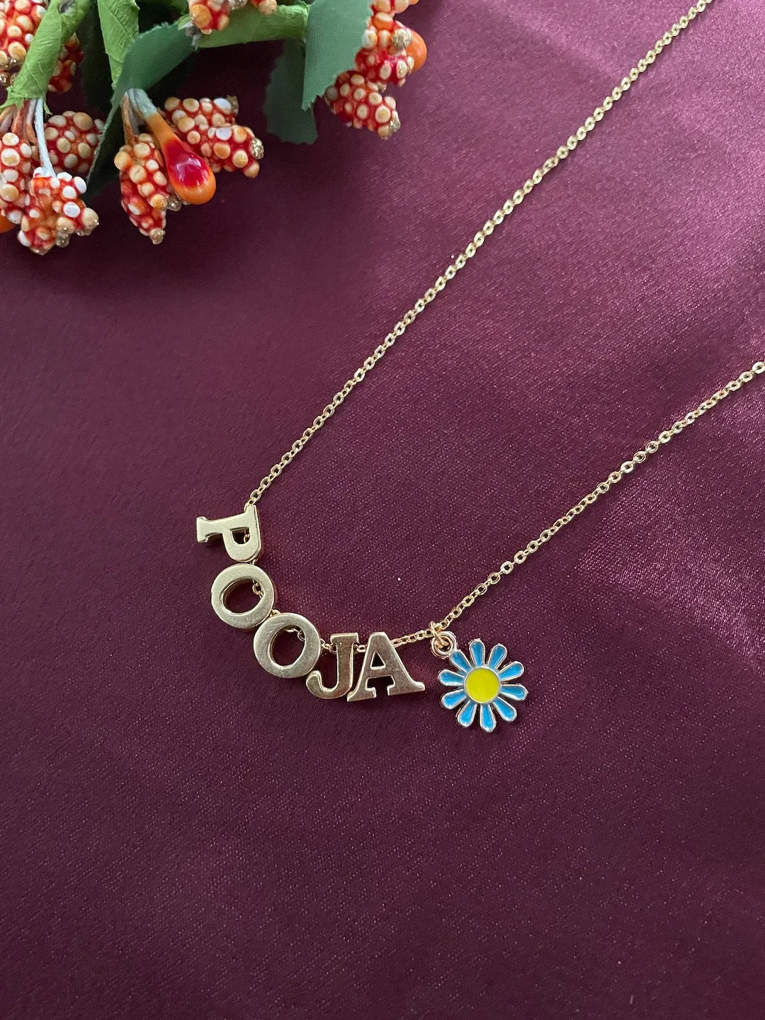 Flower Name Necklace