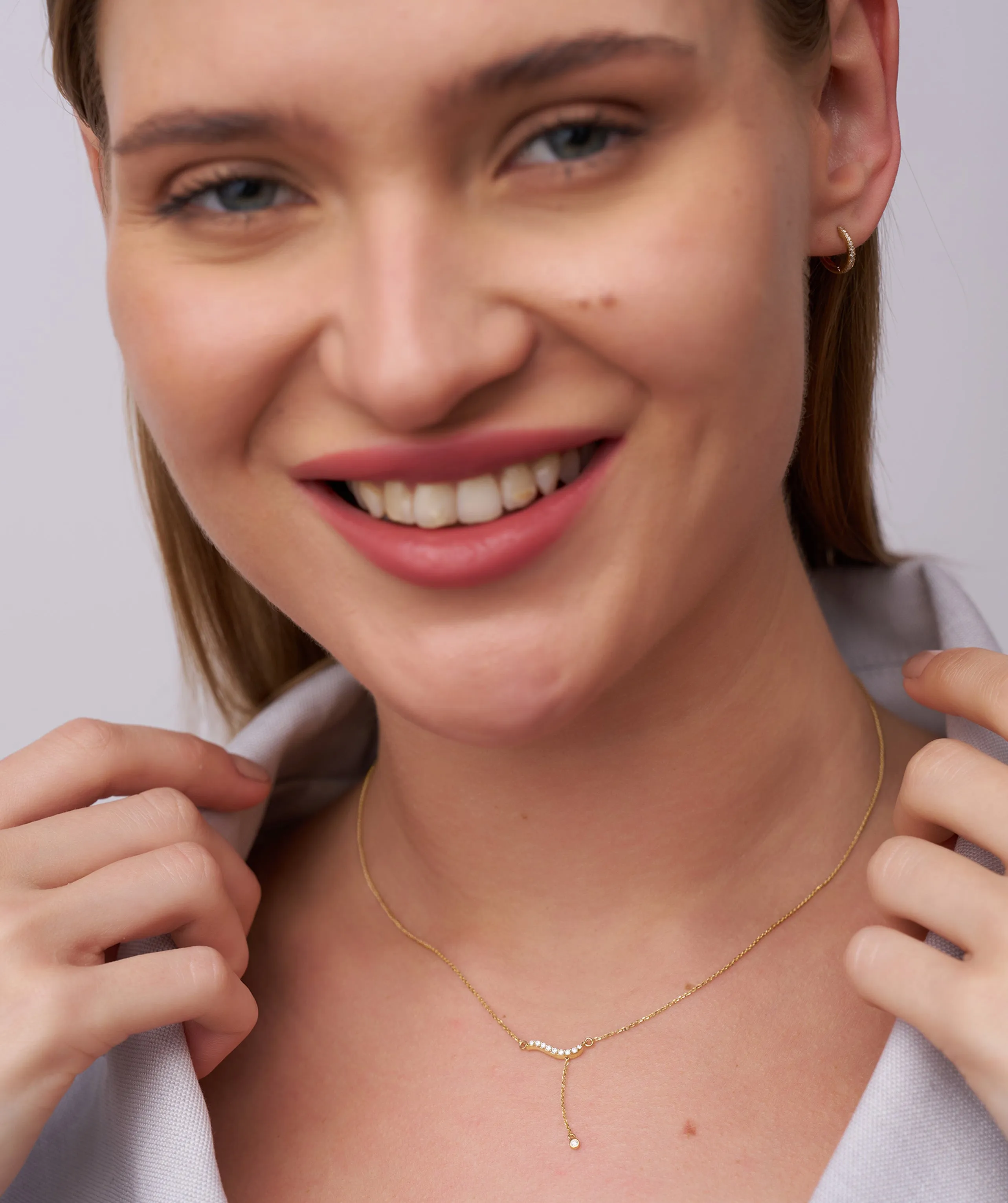 Flowing Diamond Bar Pendant