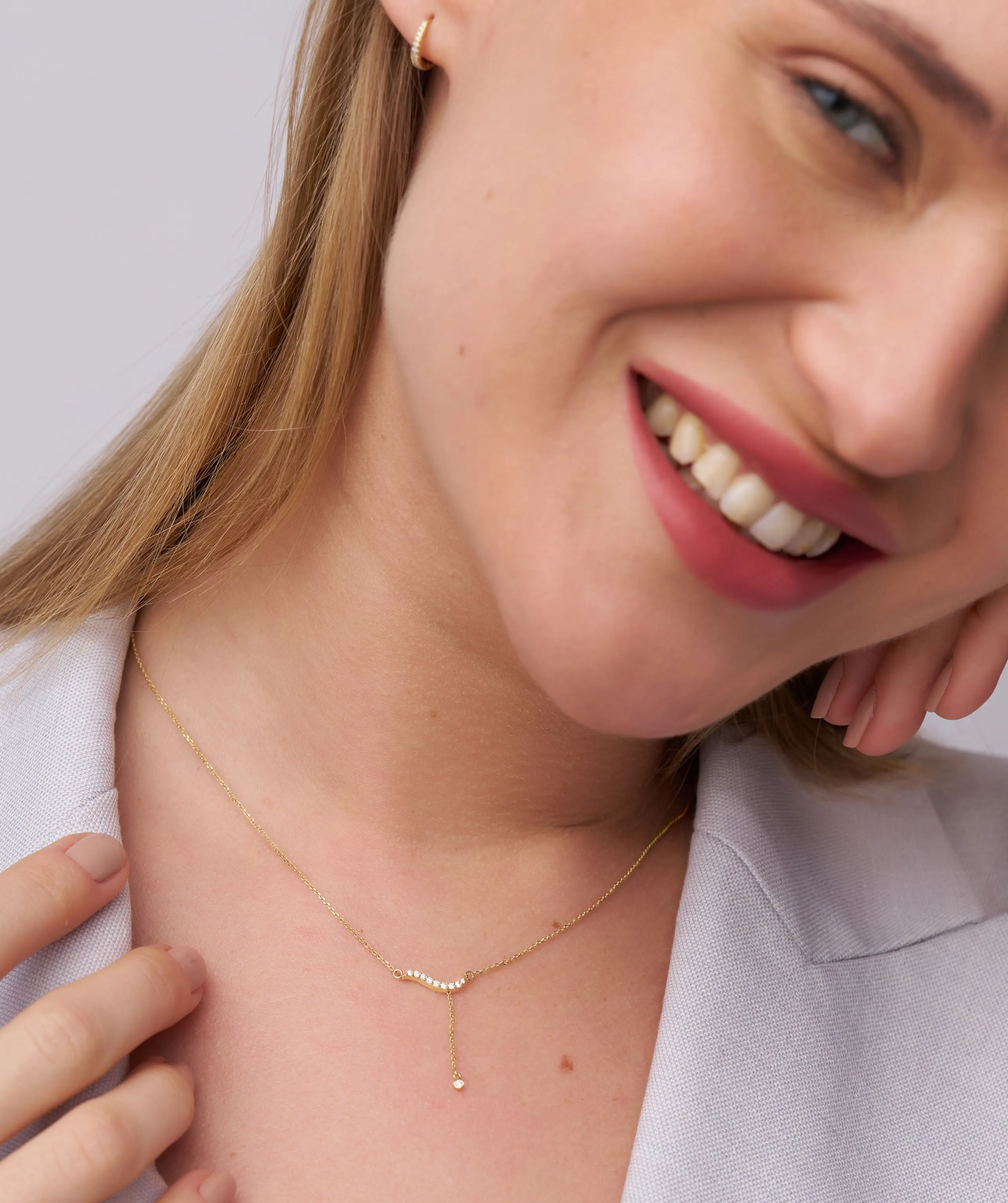 Flowing Diamond Bar Pendant