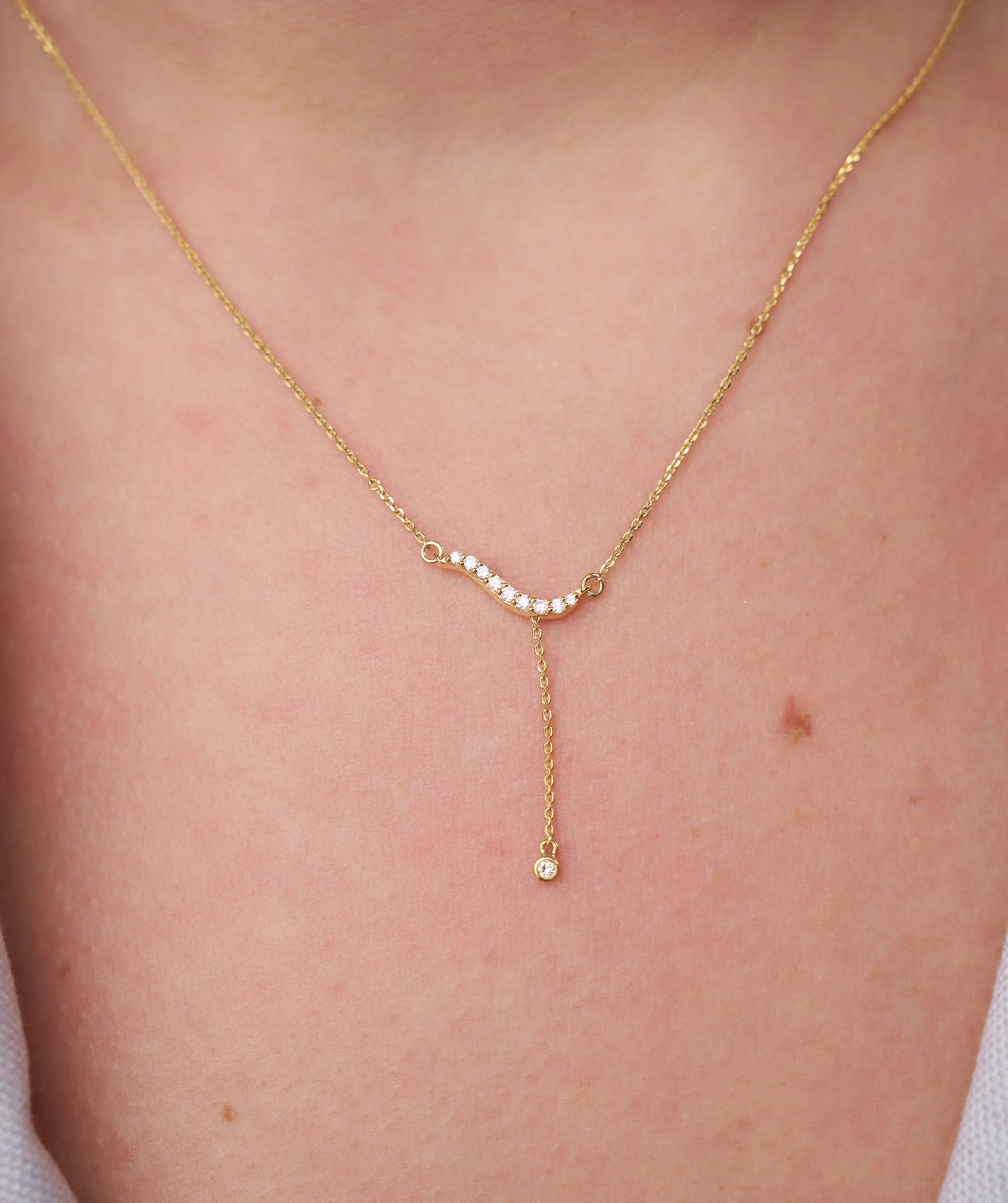 Flowing Diamond Bar Pendant