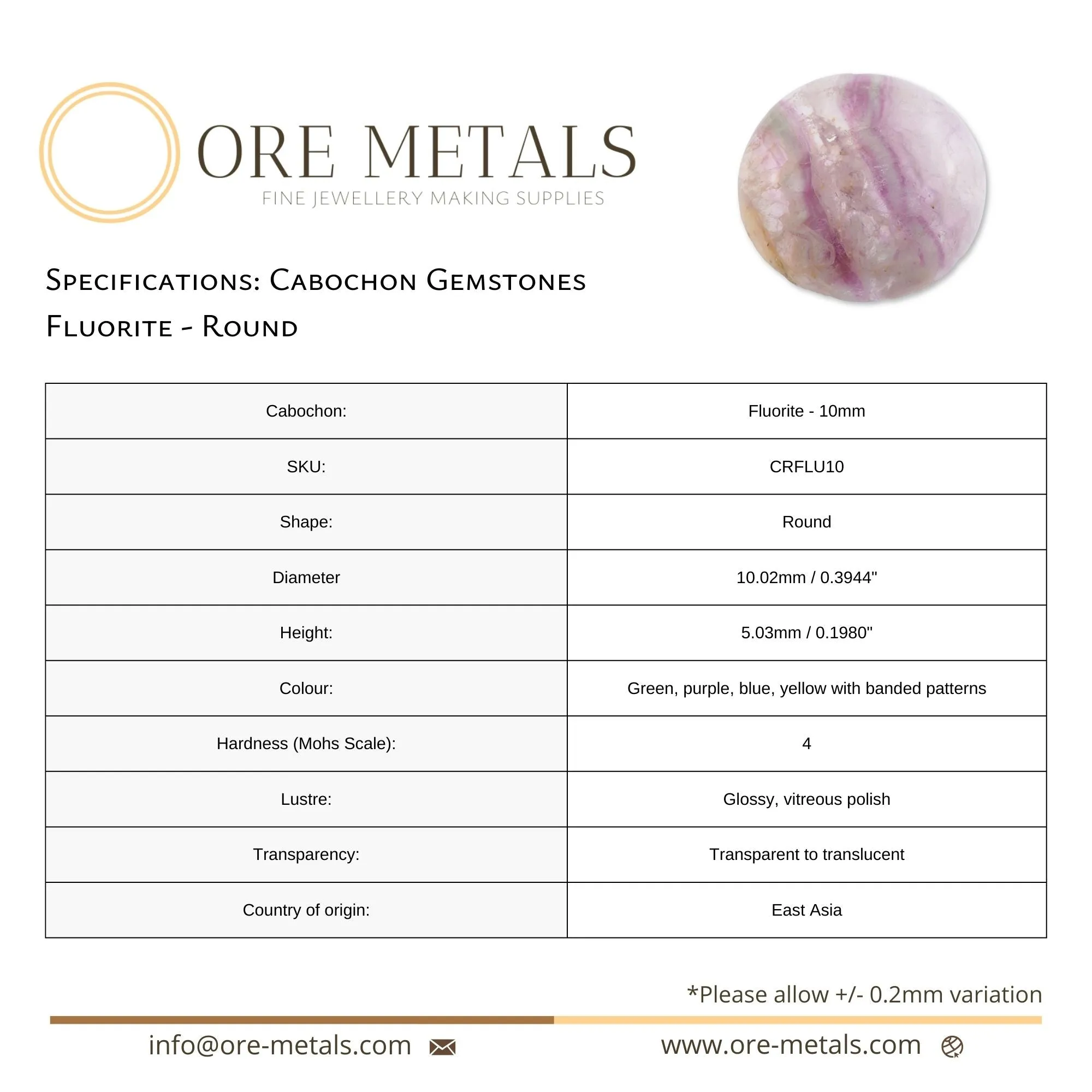 Fluorite - Round Cabochon
