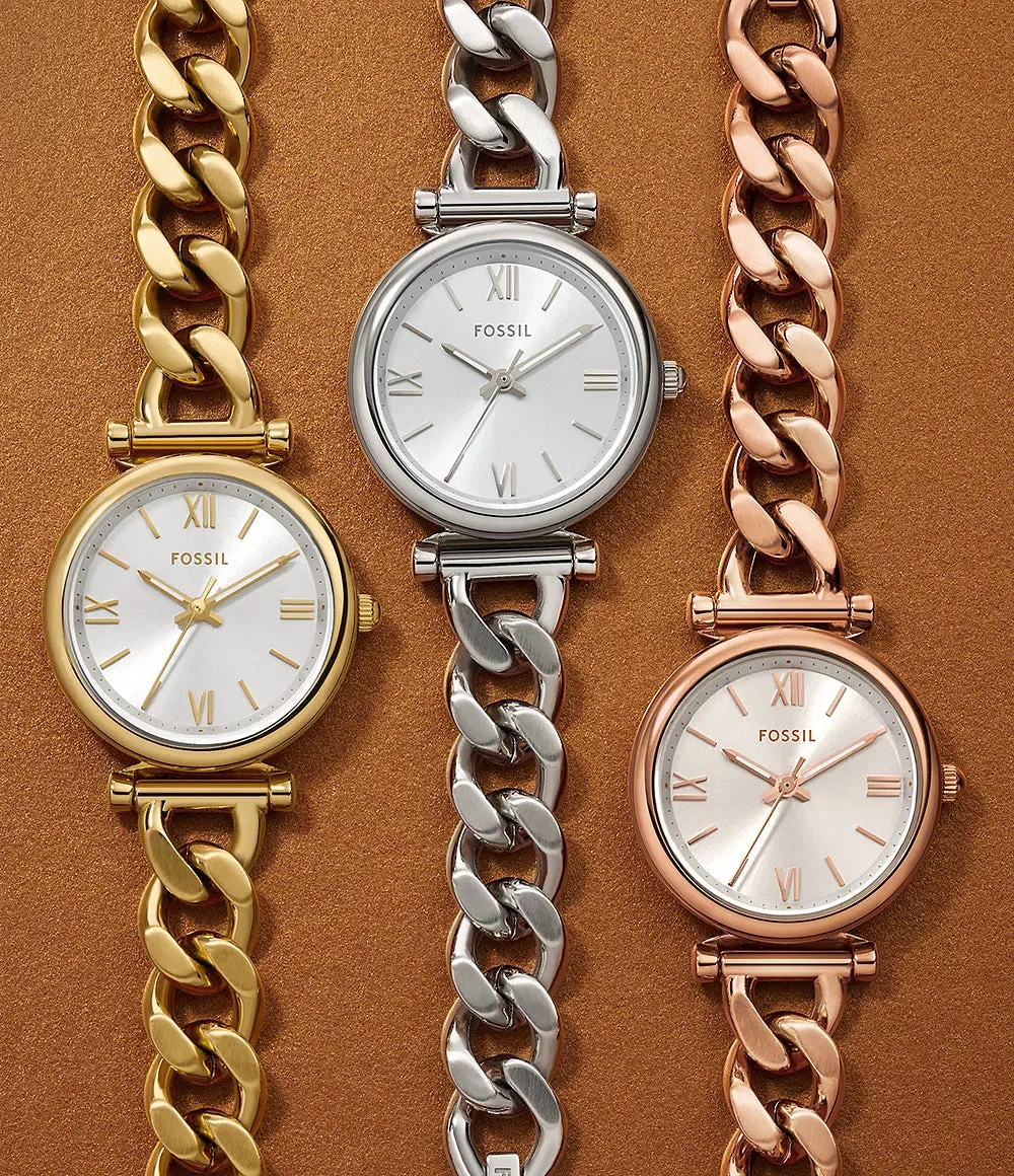 Fossil Carlie Ladies Three-Hand Stainless Steel Watch