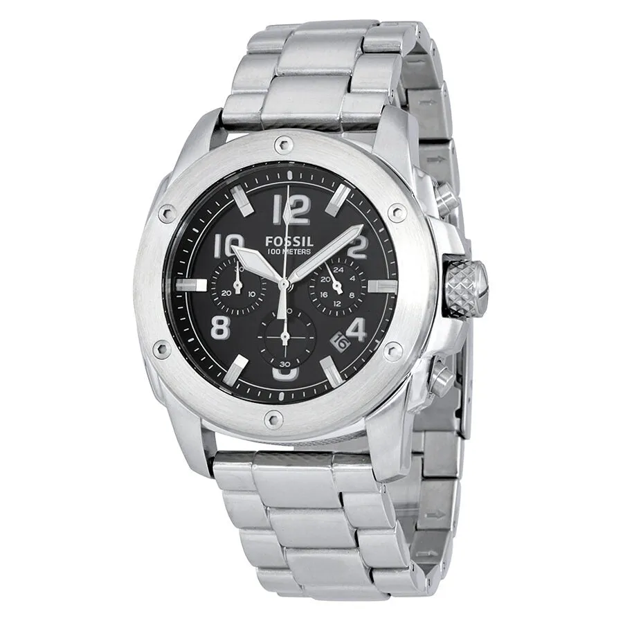 Fossil Modern Machine Chronograph Black Dial Stainless Steel Men's Watch FS4926