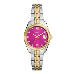Fossil Scarlette Ladies Three-Hand Date Two-Tone Stainless Steel Watch