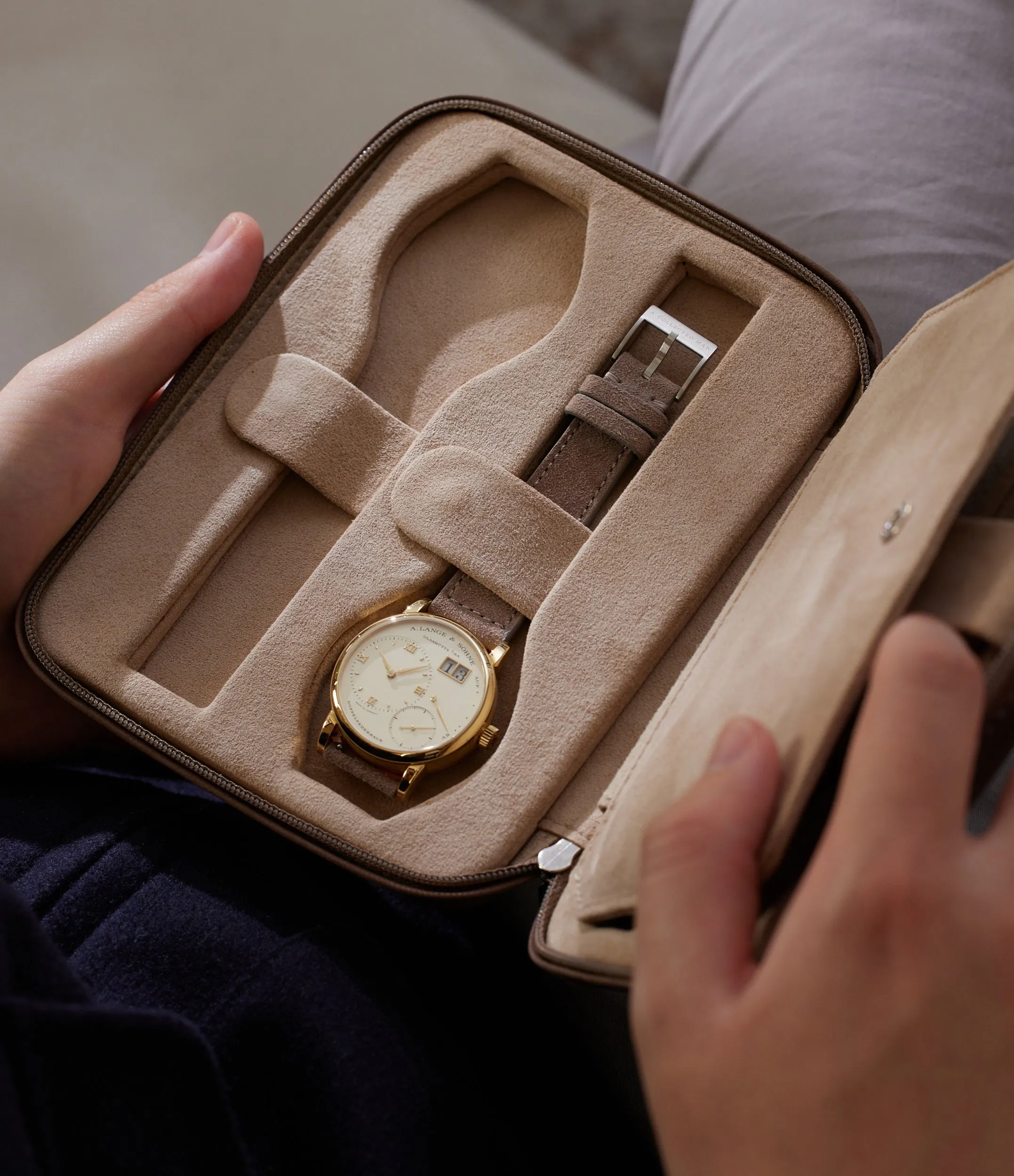 four-watch folio, nubuck