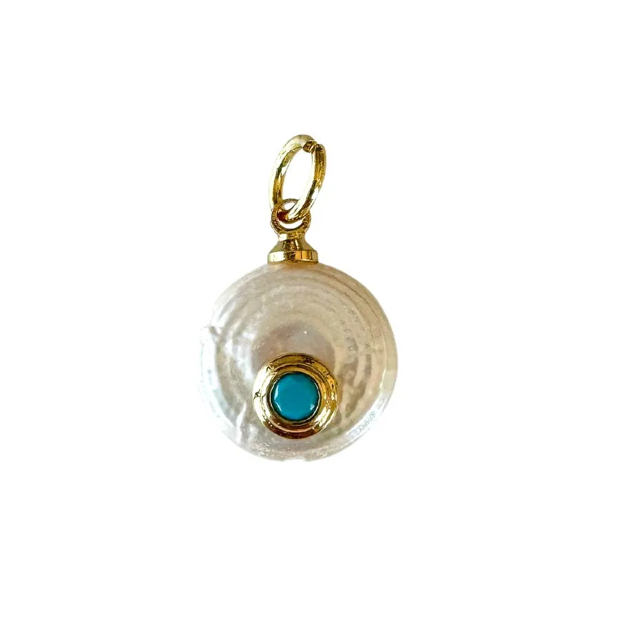 Fresh Pearl Birthstone Charm For Charm Necklace & Bracelet: Green