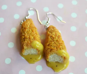 Fried Chicken Tender With Honey Mustard Sauce Dangle Earrings