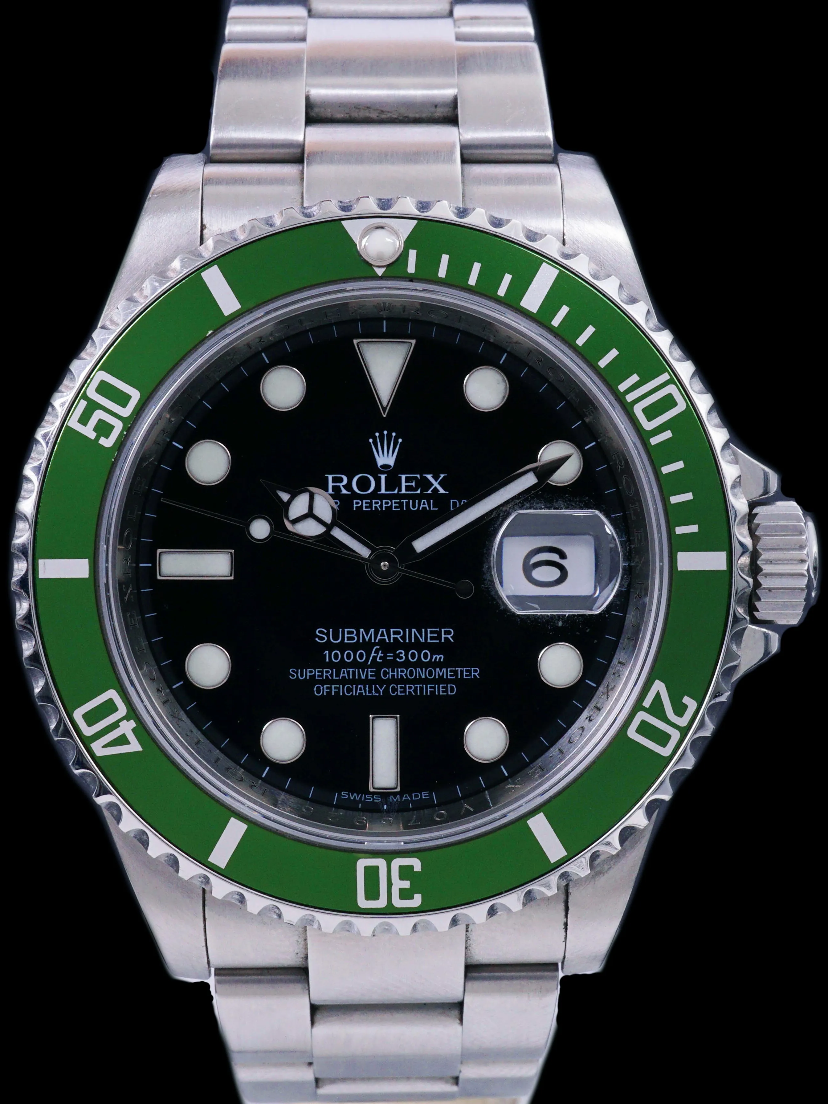 Full Set 2008 Rolex Green Submariner (Ref. 16610LV) "Kermit" 50th Anniversary