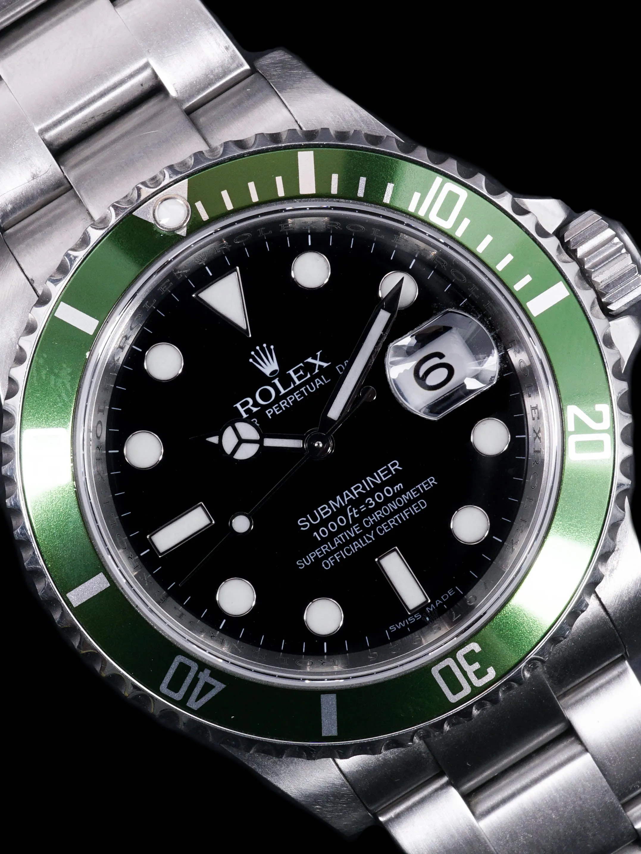 Full Set 2008 Rolex Green Submariner (Ref. 16610LV) "Kermit" 50th Anniversary