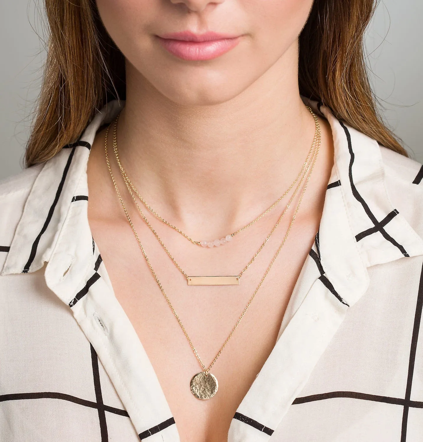 Gemstone Bar Necklace
