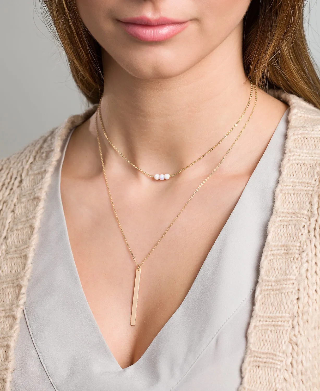 Gemstone Bar Necklace