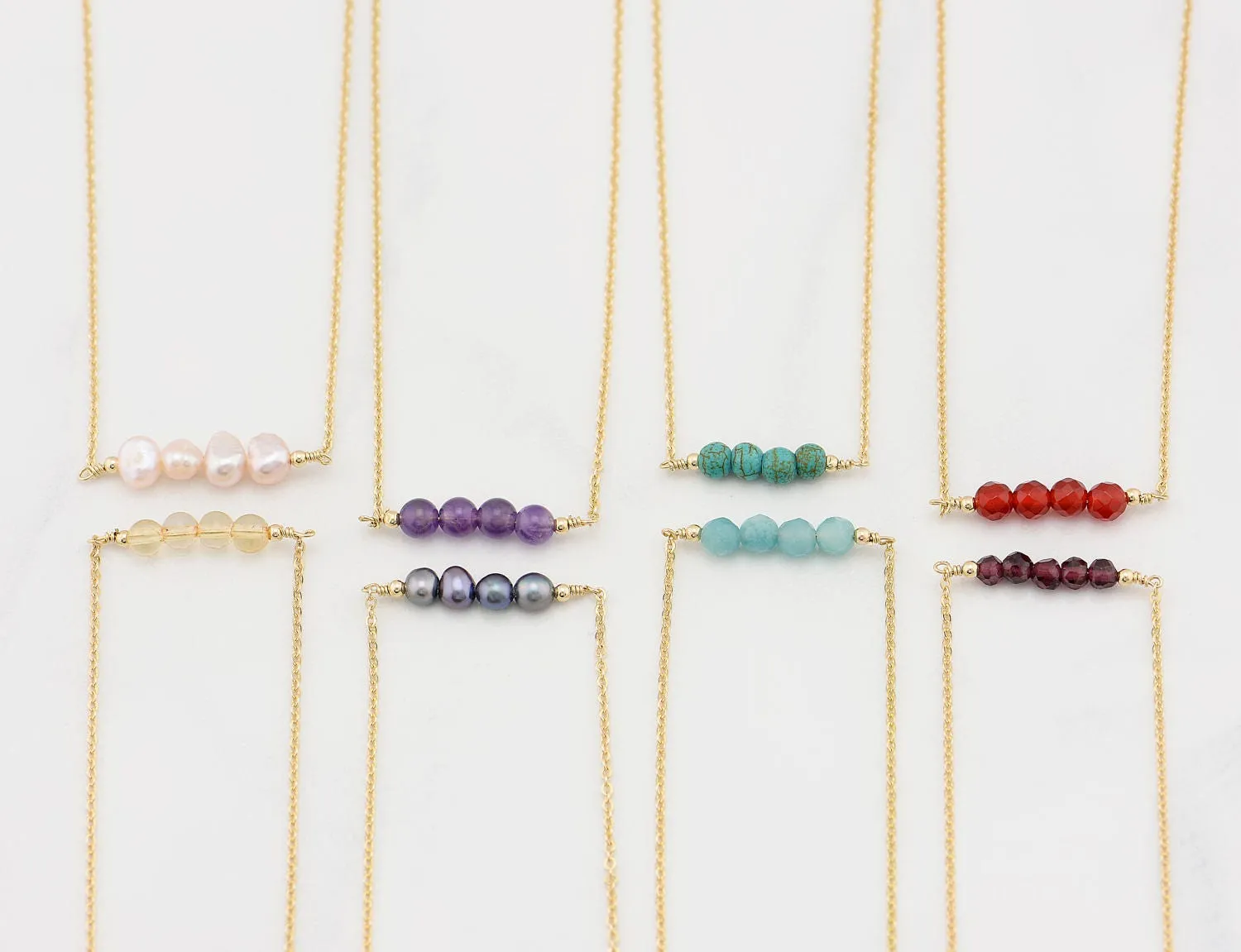 Gemstone Bar Necklace
