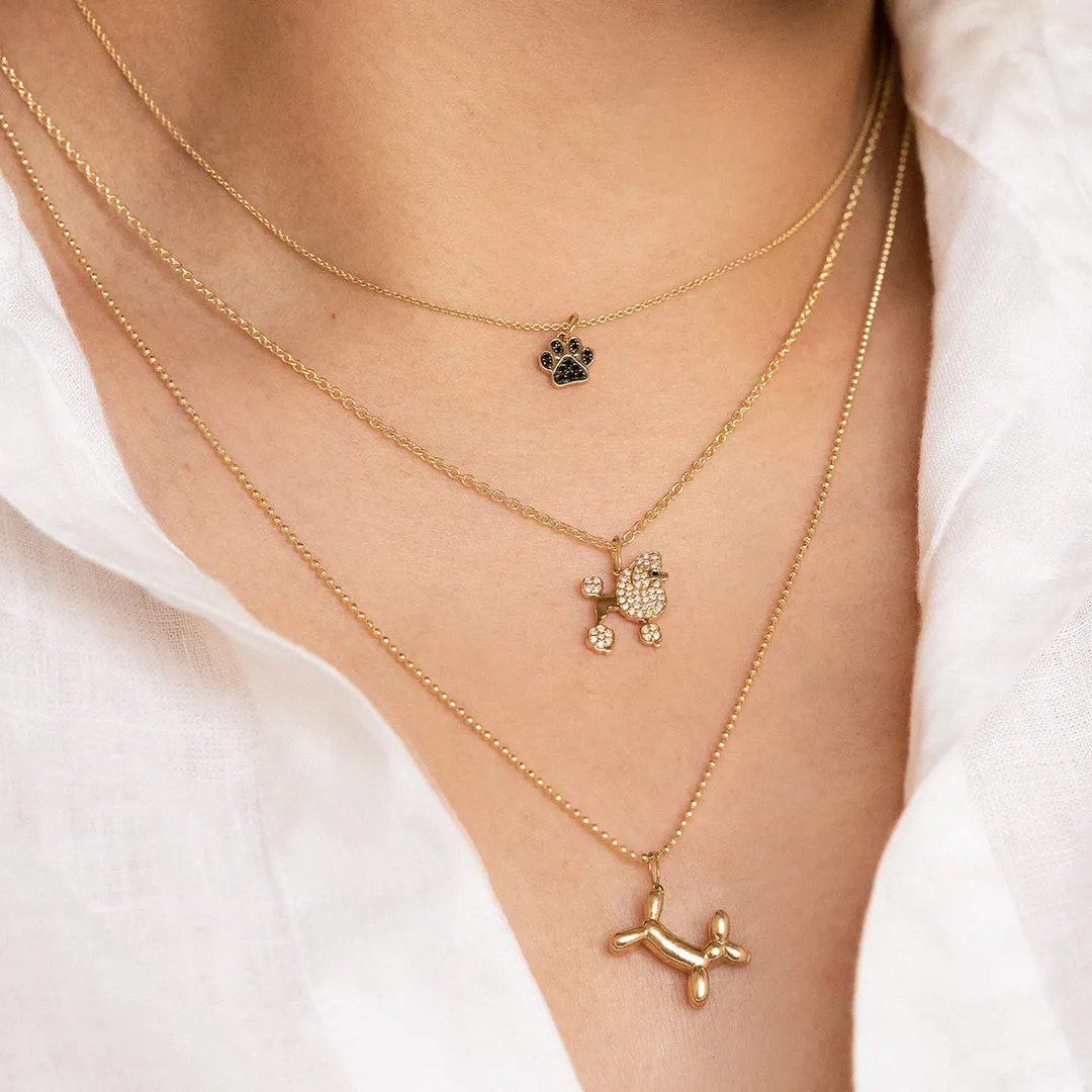 Gold & Diamond Poodle Charm