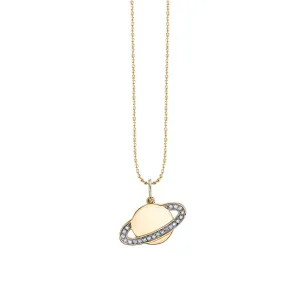 Gold & Diamond Saturn Charm