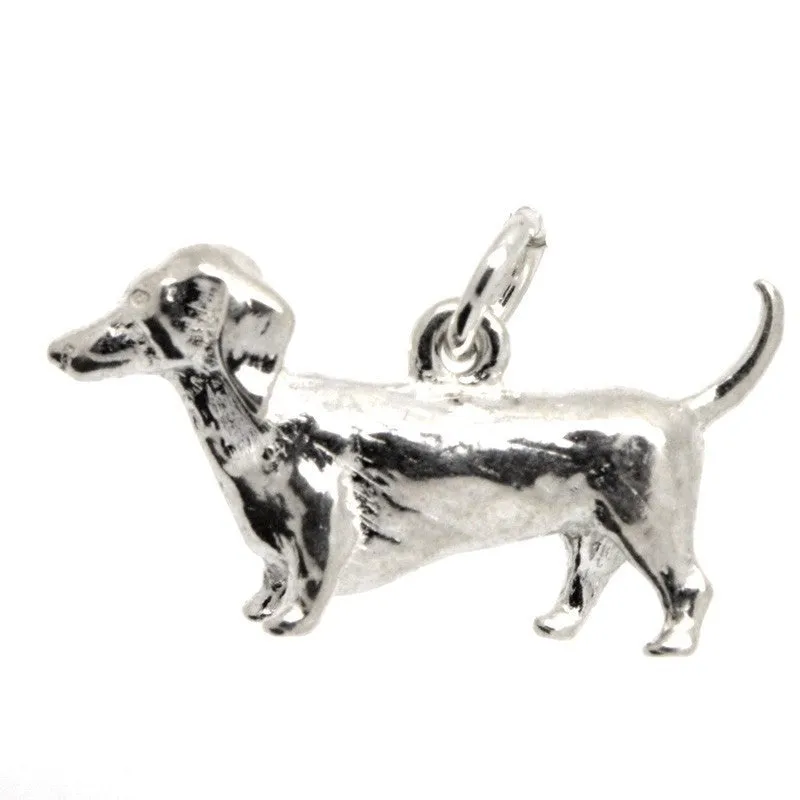 Gold Dachshund Dog Charm