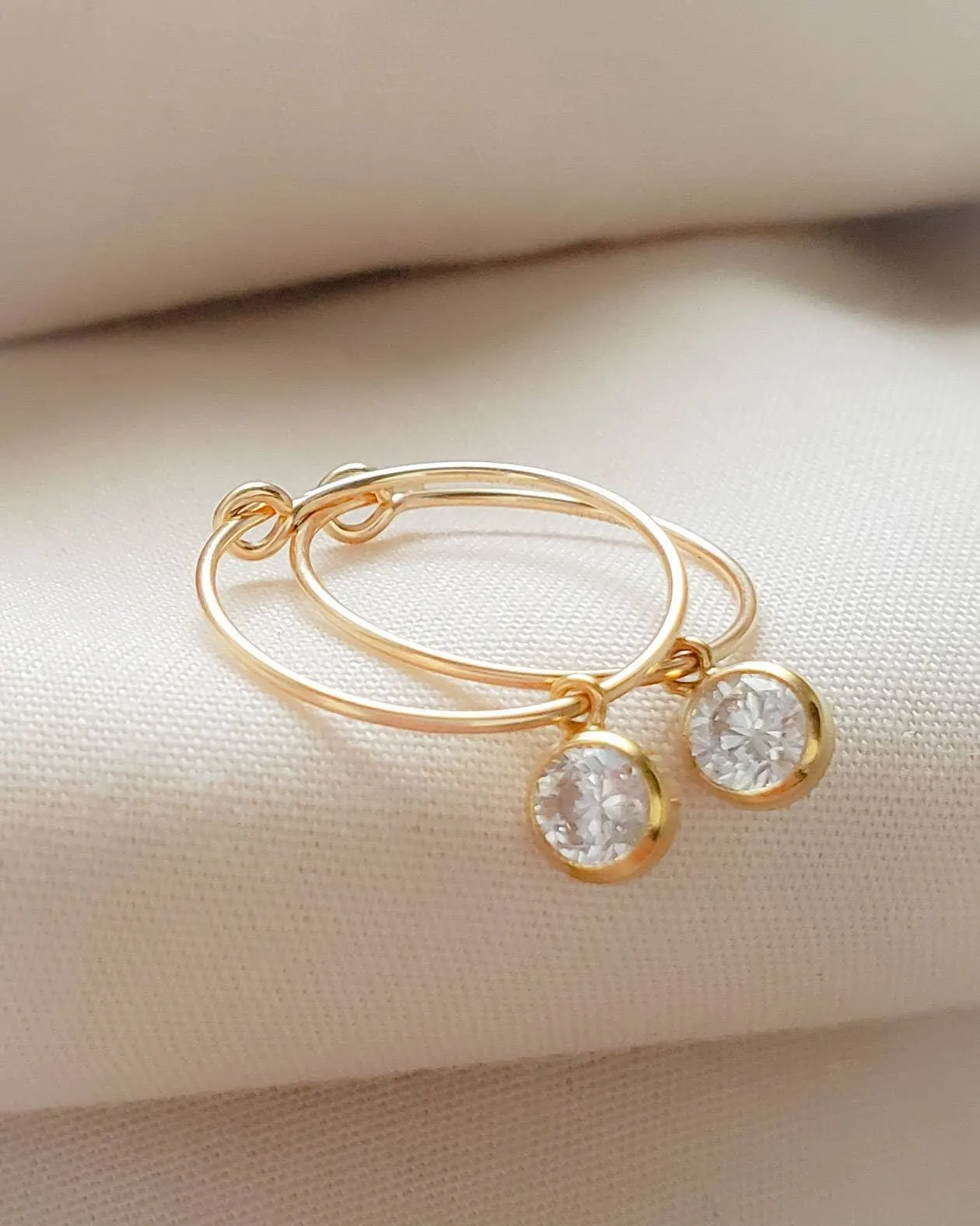 Gold Hoop & CZ Drop Earrings