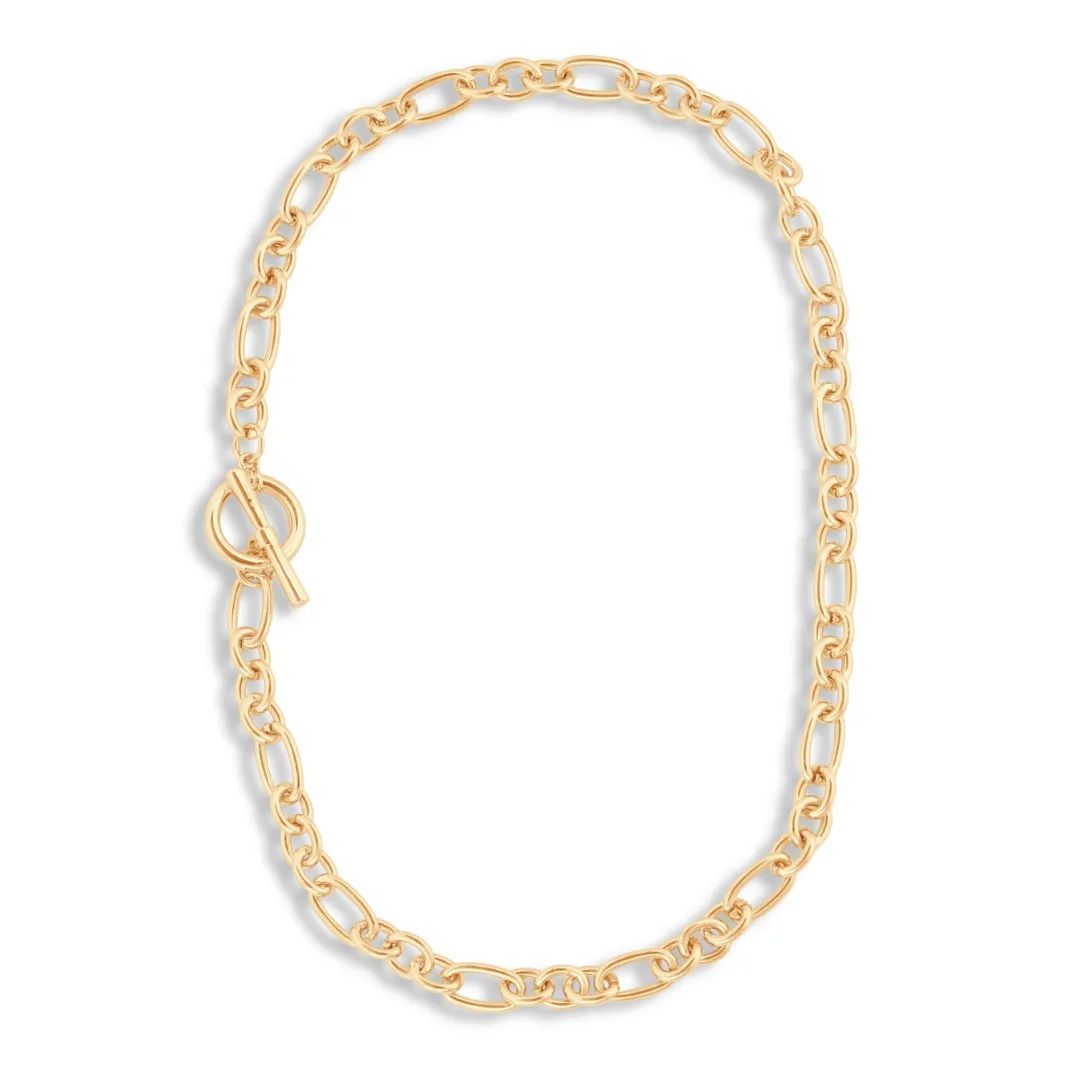 Gold Maude Curb Chain T bar Bracelet