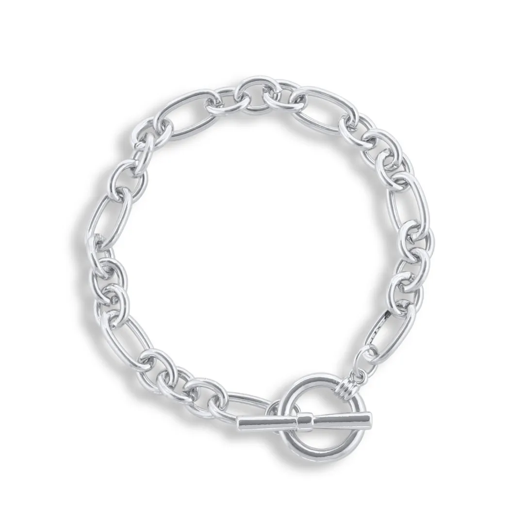 Gold Maude Curb Chain T bar Bracelet