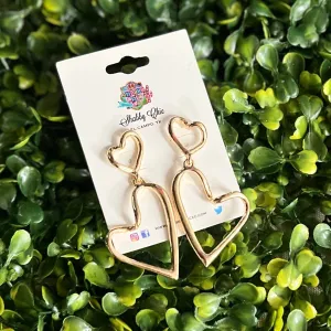 Gold Open Heart Earrings